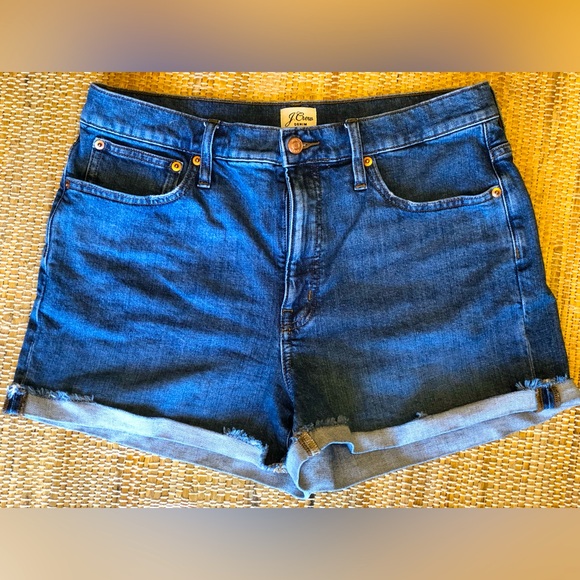 J CREW s30 high rise denim shorts Look brand new! Super cute, dark rinse - Picture 1 of 7